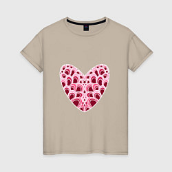 Женская футболка Красно-розовое сердце