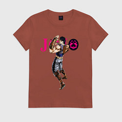 Футболка хлопковая женская Джонатан Джостар - JoJo Bizarre Adventure, цвет: кирпичный
