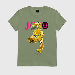 Футболка хлопковая женская The World - stand of Dio Brando - Jojo, цвет: авокадо