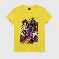 Футболка хлопковая женская Джотаро Куджо - JoJo Bizarre Adventure, цвет: желтый