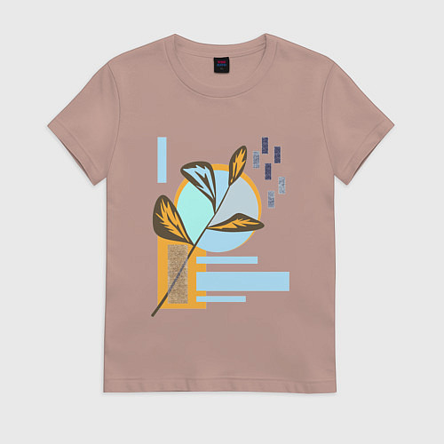 Женская футболка Минималистский абстрактный рисунок / Пыльно-розовый – фото 1