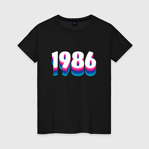 Женская футболка Made in 1986 vintage art / Черный – фото 1