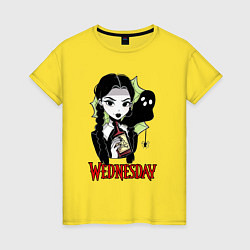 Женская футболка Уэнсдэй с призраком