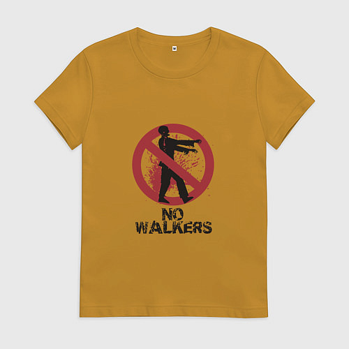 Женская футболка No walkers / Горчичный – фото 1