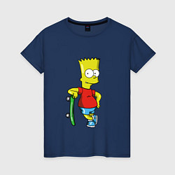 Женская футболка Барт и скейт