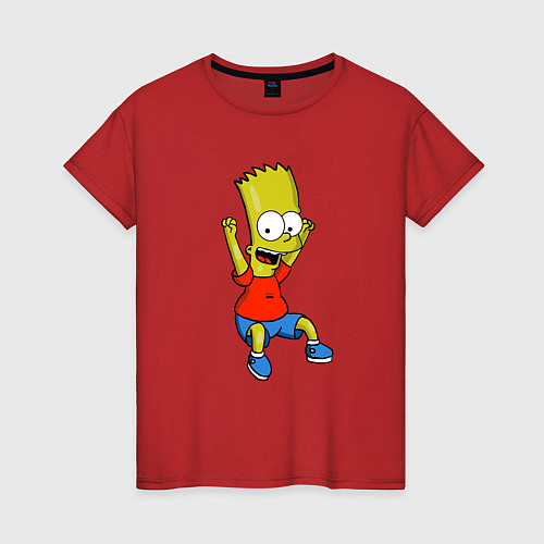Женская футболка Барт прыгает / Красный – фото 1