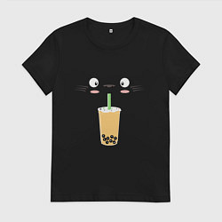 Женская футболка Тоторо с напитком