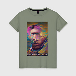Женская футболка Vincent Van Gogh - автопортрет - нейросеть