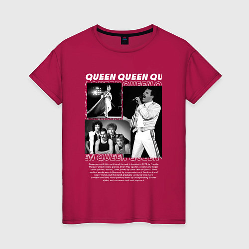 Женская футболка Queen рок группа / Маджента – фото 1