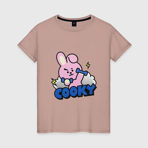Женская футболка Cooky BT21 Jungkook / Пыльно-розовый – фото 1