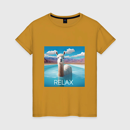 Женская футболка Relax Lama / Горчичный – фото 1