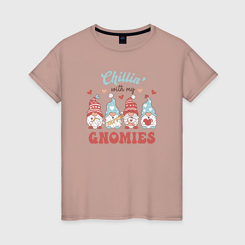 Женская футболка Тусовка гномов / Пыльно-розовый – фото 1
