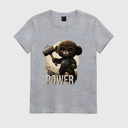 Футболка хлопковая женская Animal power, цвет: меланж