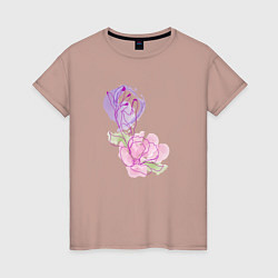 Женская футболка Абстрактная рука и цветок