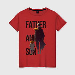 Женская футболка Отец и сын