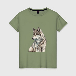 Женская футболка Серая волчица