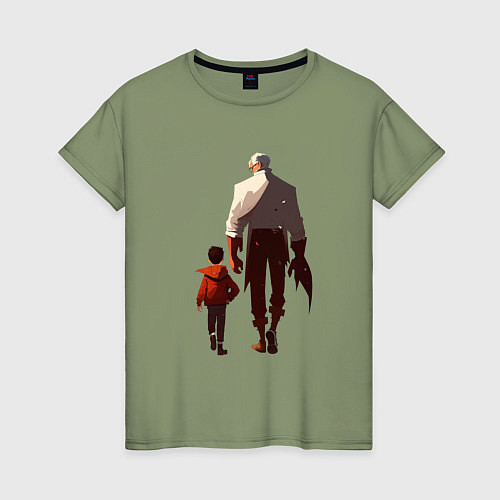 Женская футболка Седой отец и молодой сын / Авокадо – фото 1