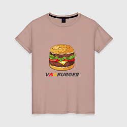 Футболка хлопковая женская VAGBURGER, цвет: пыльно-розовый