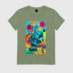 Женская футболка Энди Уорхол - фантазия - нейросеть