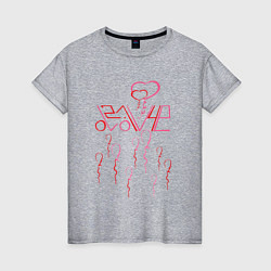 Женская футболка Леттеринг 02 14 love