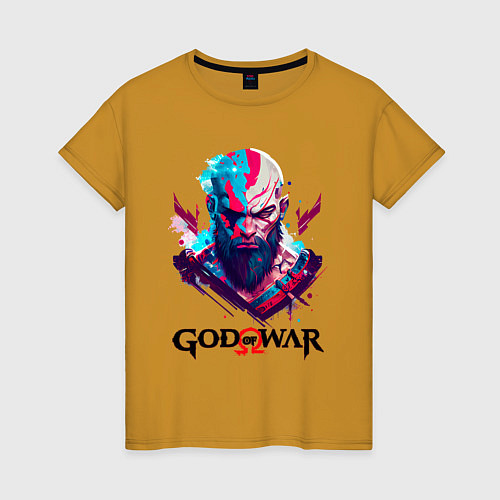 Женская футболка God of War, Kratos / Горчичный – фото 1