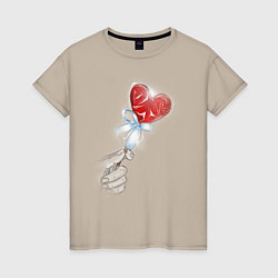 Женская футболка Леденец сердечко
