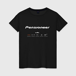 Футболка хлопковая женская Pensioneer Push Button Black Edition, цвет: черный