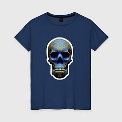 Женская футболка Синий череп