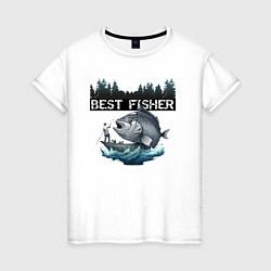 Женская футболка Лучший рыбак года