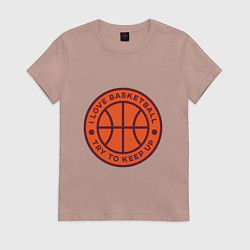 Футболка хлопковая женская Love basketball, цвет: пыльно-розовый