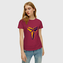 Футболка хлопковая женская Kobe logo, цвет: маджента — фото 2