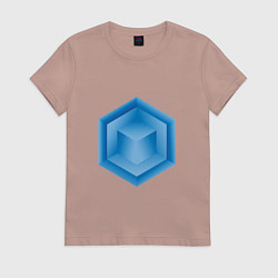 Женская футболка Многоугольник с кубом внутри