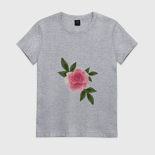 Женская футболка Размытая акварельная роза / Меланж – фото 1