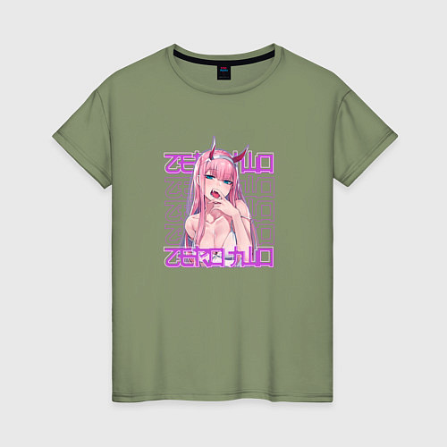 Женская футболка Zero Two надписи / Авокадо – фото 1