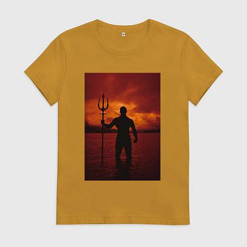 Женская футболка Нептун в море / Горчичный – фото 1