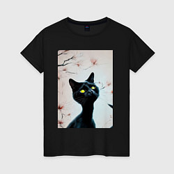 Женская футболка Котик под деревом