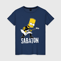 Женская футболка Sabaton Барт Симпсон рокер