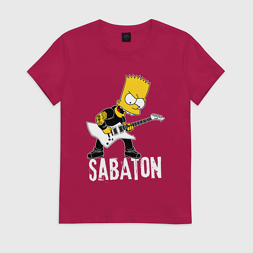 Женская футболка Sabaton Барт Симпсон рокер / Маджента – фото 1
