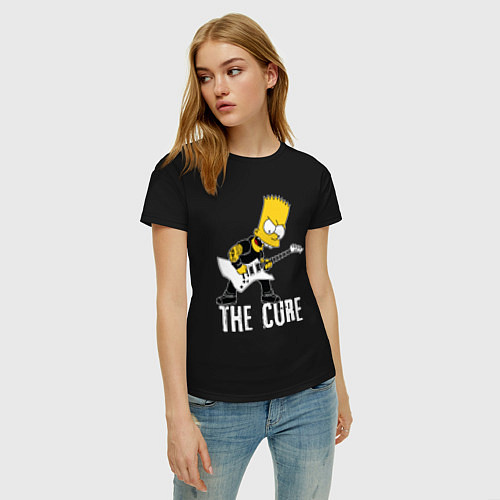 Женская футболка The Cure Барт Симпсон рокер / Черный – фото 3