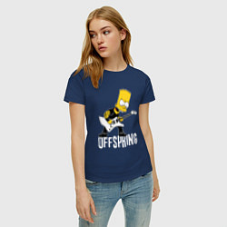 Футболка хлопковая женская Offspring Барт Симпсон рокер, цвет: тёмно-синий — фото 2