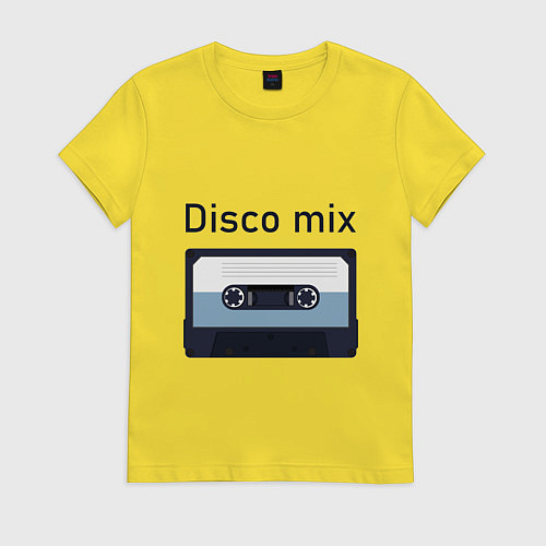 Женская футболка Аудиокассета с надписью / Желтый – фото 1
