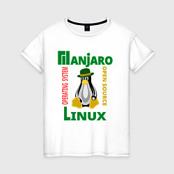 Женская футболка Линукс пингвин в шляпе