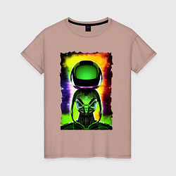 Женская футболка Bizarre alien - neural network - neon glow