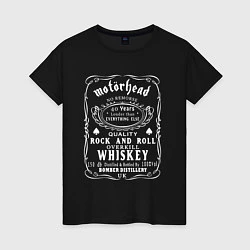 Футболка хлопковая женская Motorhead в стиле Jack Daniels, цвет: черный