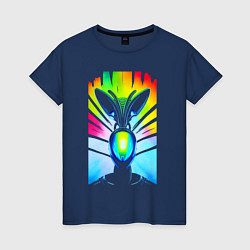 Женская футболка Alien - neural network - neon glow