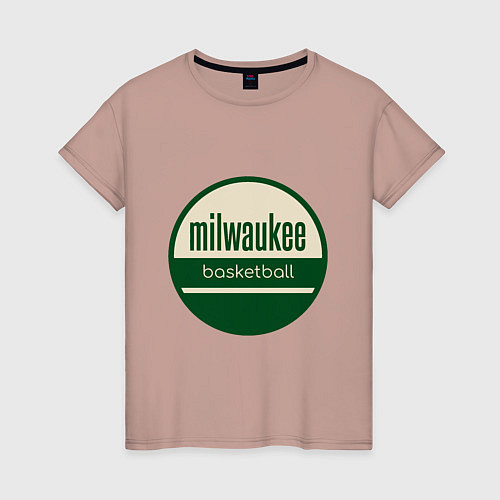 Женская футболка Milwaukee basketball / Пыльно-розовый – фото 1