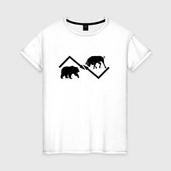Женская футболка Быки и медведи