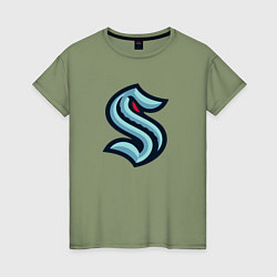 Женская футболка Сиэтл Кракен логотип