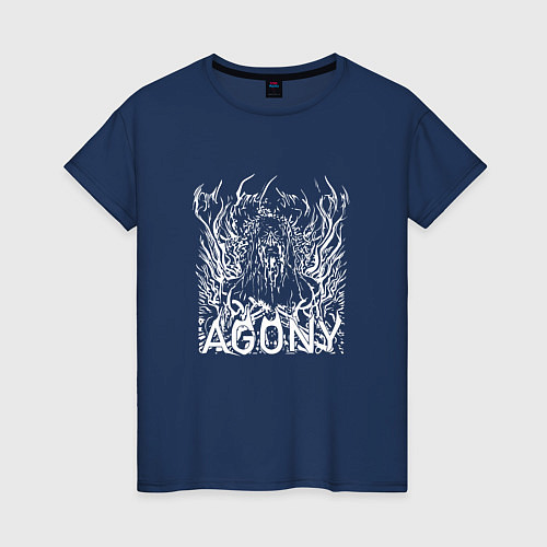 Женская футболка Agony / Тёмно-синий – фото 1