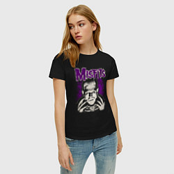 Футболка хлопковая женская Misfits Frankenstein, цвет: черный — фото 2